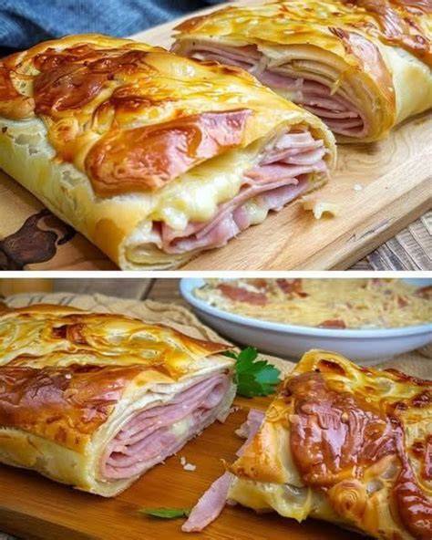 pizza štrúdl se šunkou sýrem
