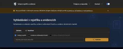 veřejné rejstříky justice.cz a RES