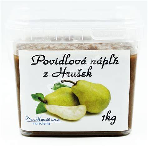 Hrušková povidla jako náplň koláče