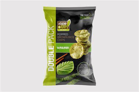 Rýžové chipsy s wasabi a sezamem