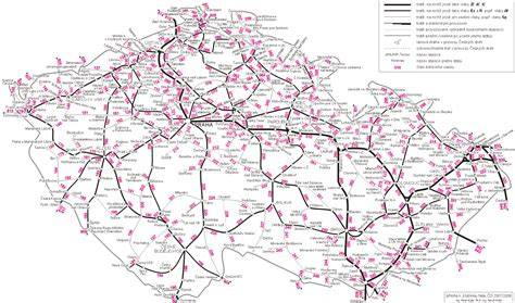 Mapa plánovaných vysokorychlostních tratí v Česku