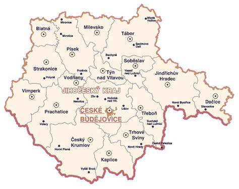 České Budějovice a Jihočeský kraj mapa