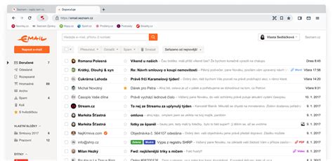 Seznam Email otevřená příloha v prohlížeči